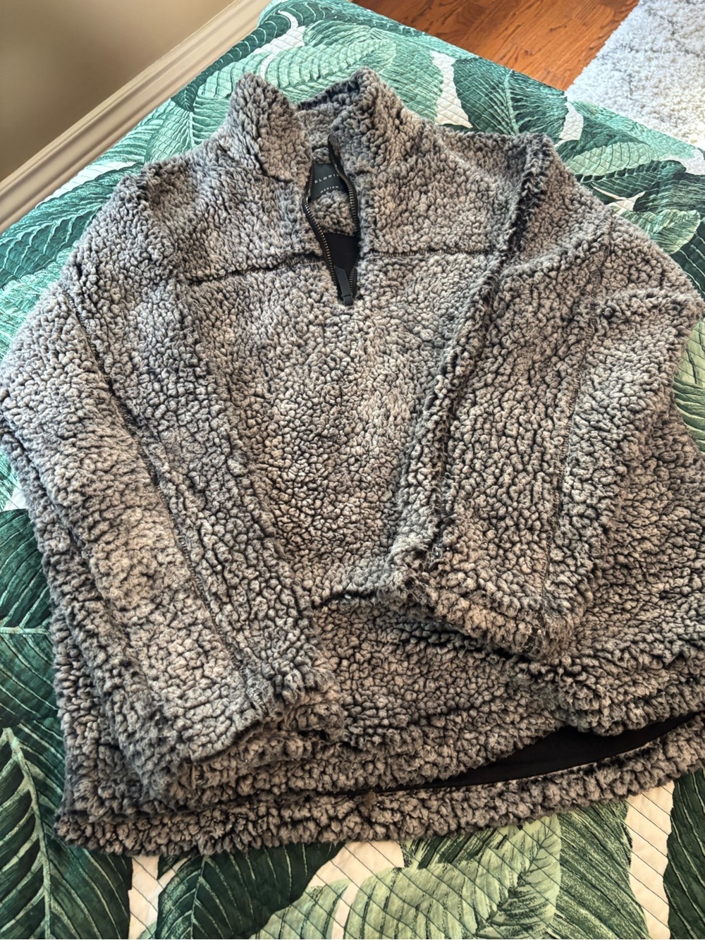 Elodie Cozy Women's Sherpa Pullover Jacket - Gray